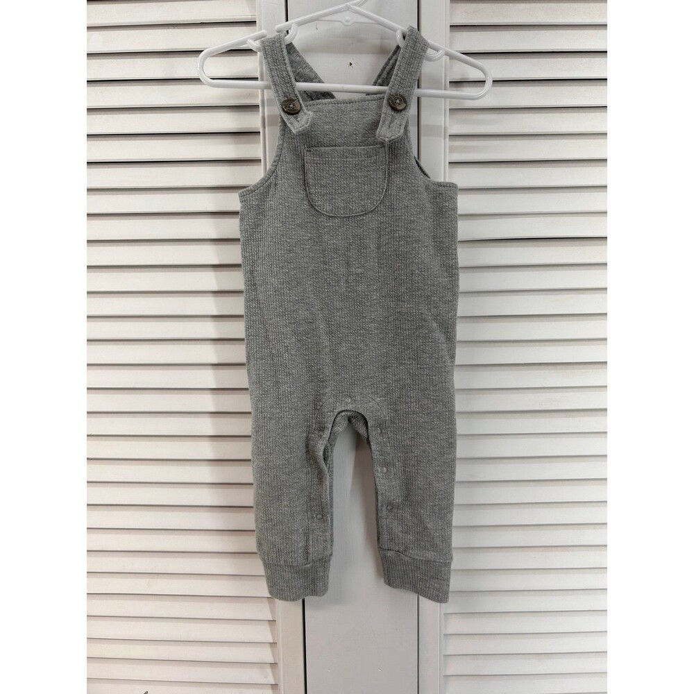 Cat and Jack size 12M grey ribbed Overalls